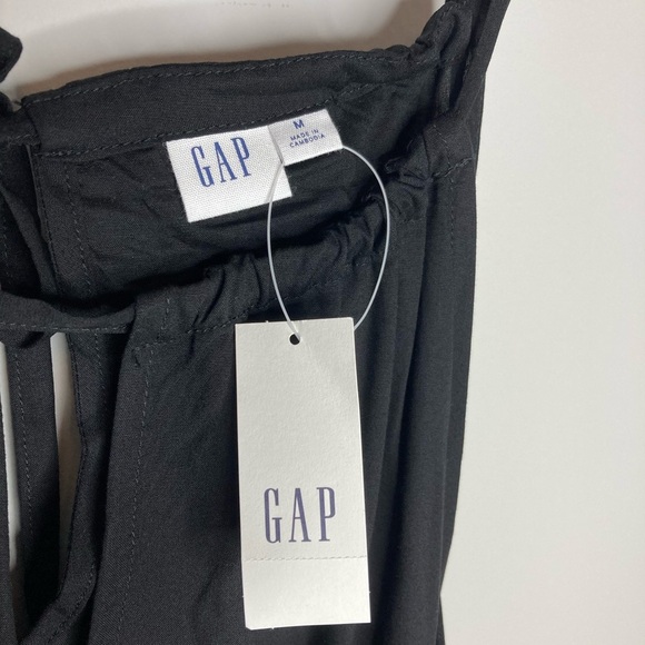 GAP Black Asymmetrical Halter Midi Dress Cocktail - Picture 6 of 6